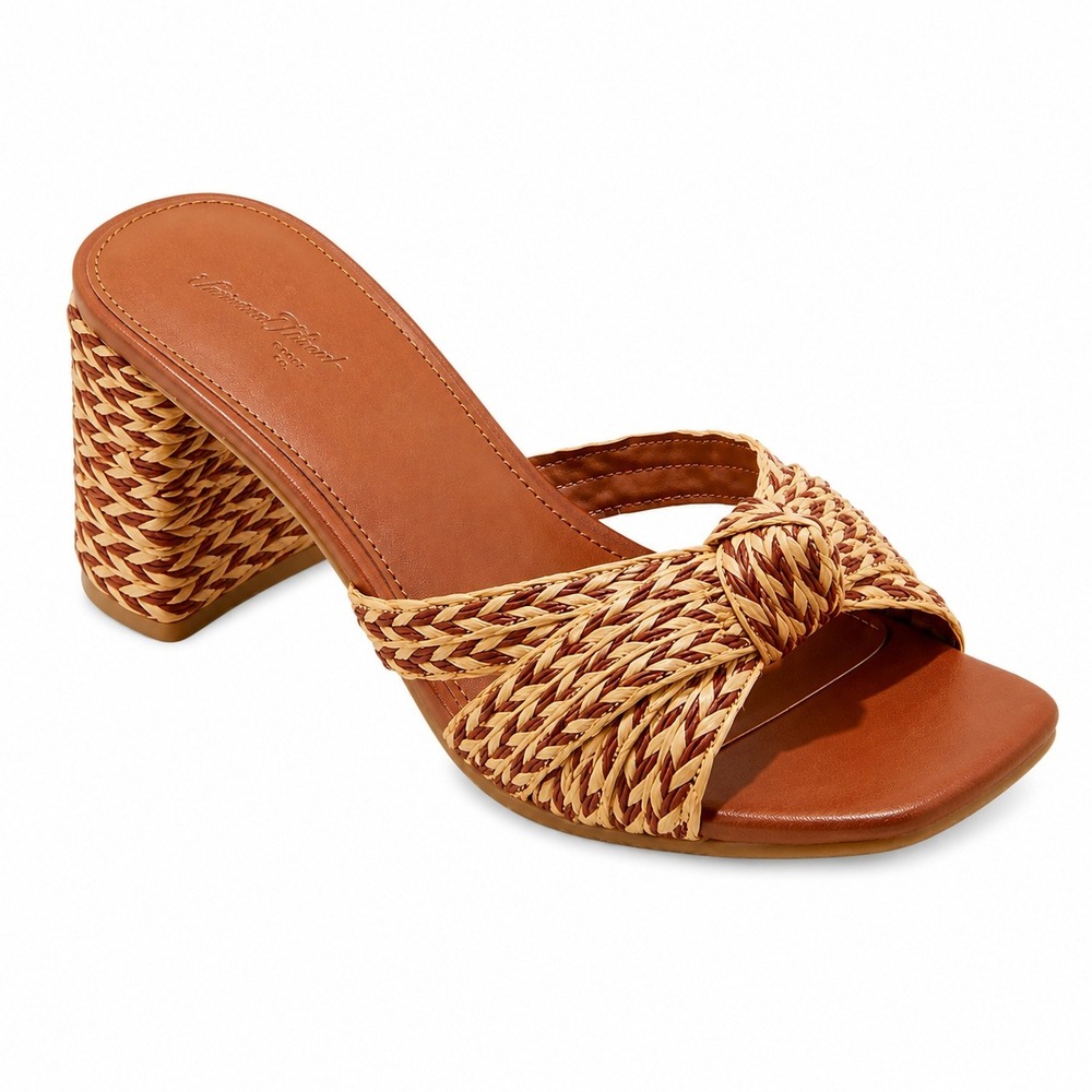 Women's Heels by Universal Thread Aaliyah Raffia Cognac Size 9 New With Tags